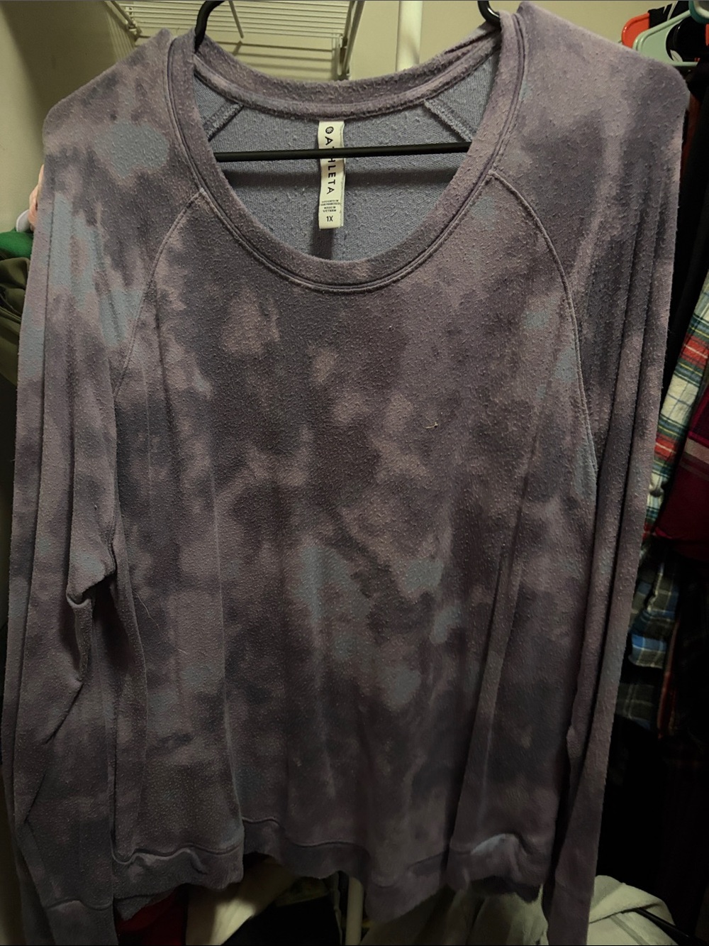 Athleta Purple Tie-Dye Crewneck Sweatshirt